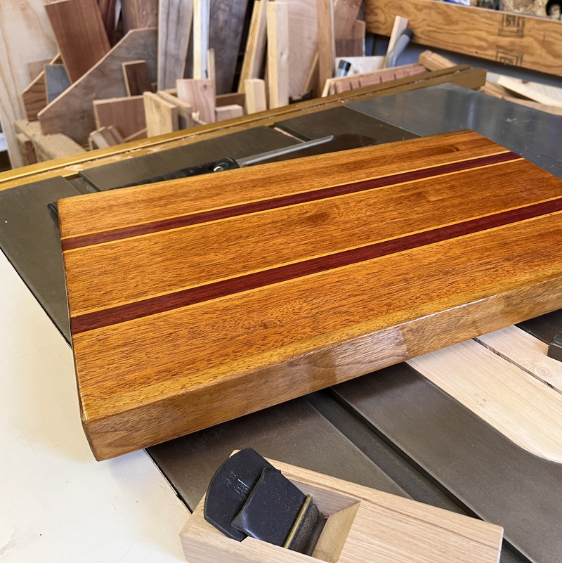 Beech, Mahogany and Purpleheart charcuterie board
