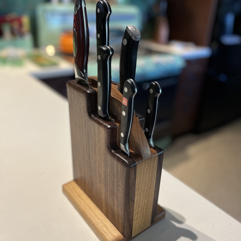 Walnut and Alder knife block