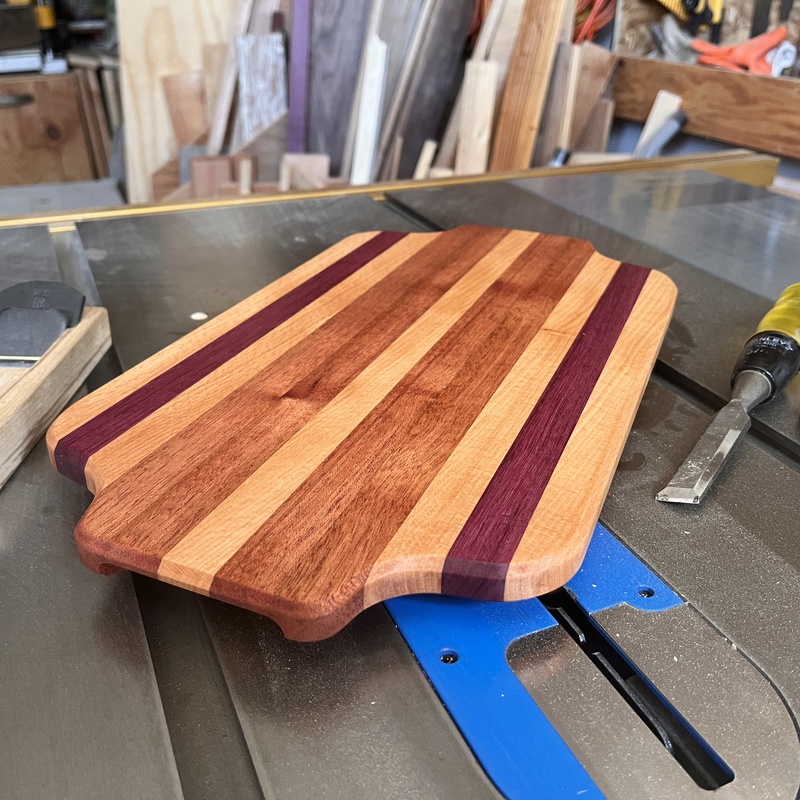 Beech, Mahogany and Purpleheart charcuterie board