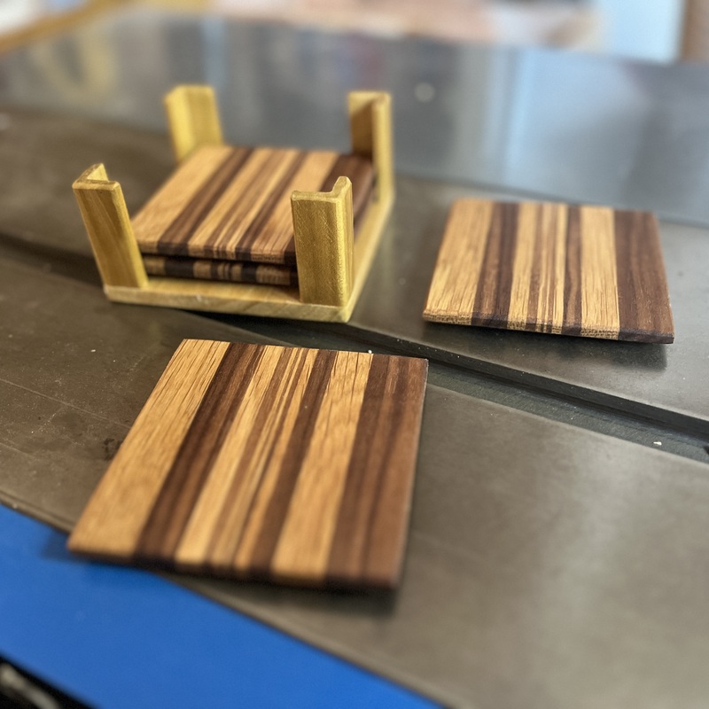 White Oak and Walnut coasters
